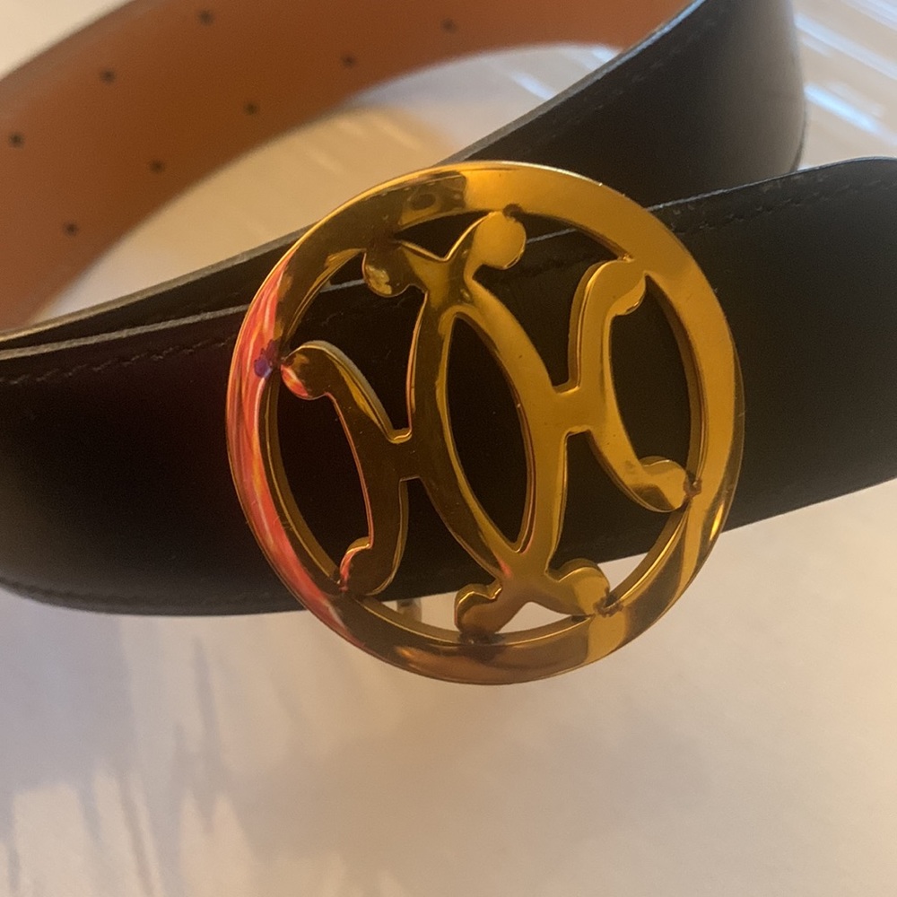 Hermès belt vintage metal and leather